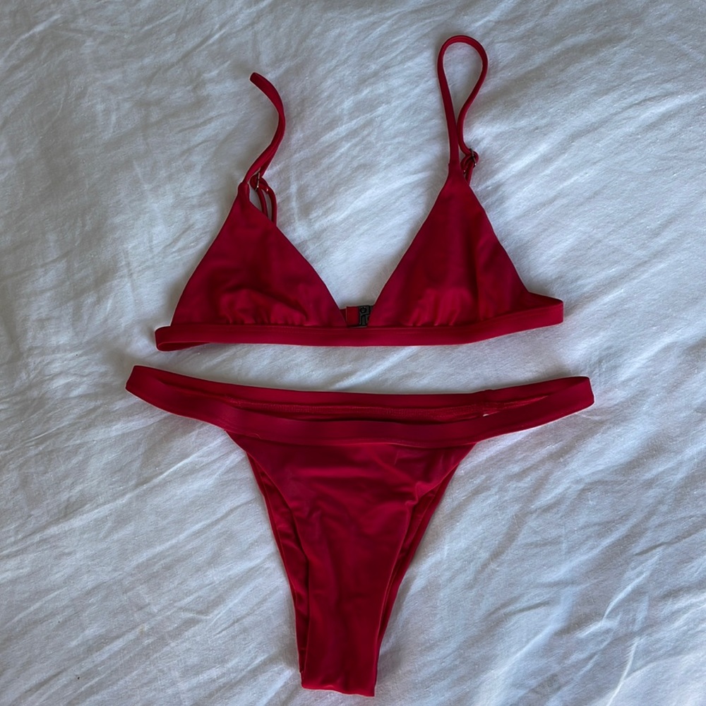 Red bikini and bottom set
